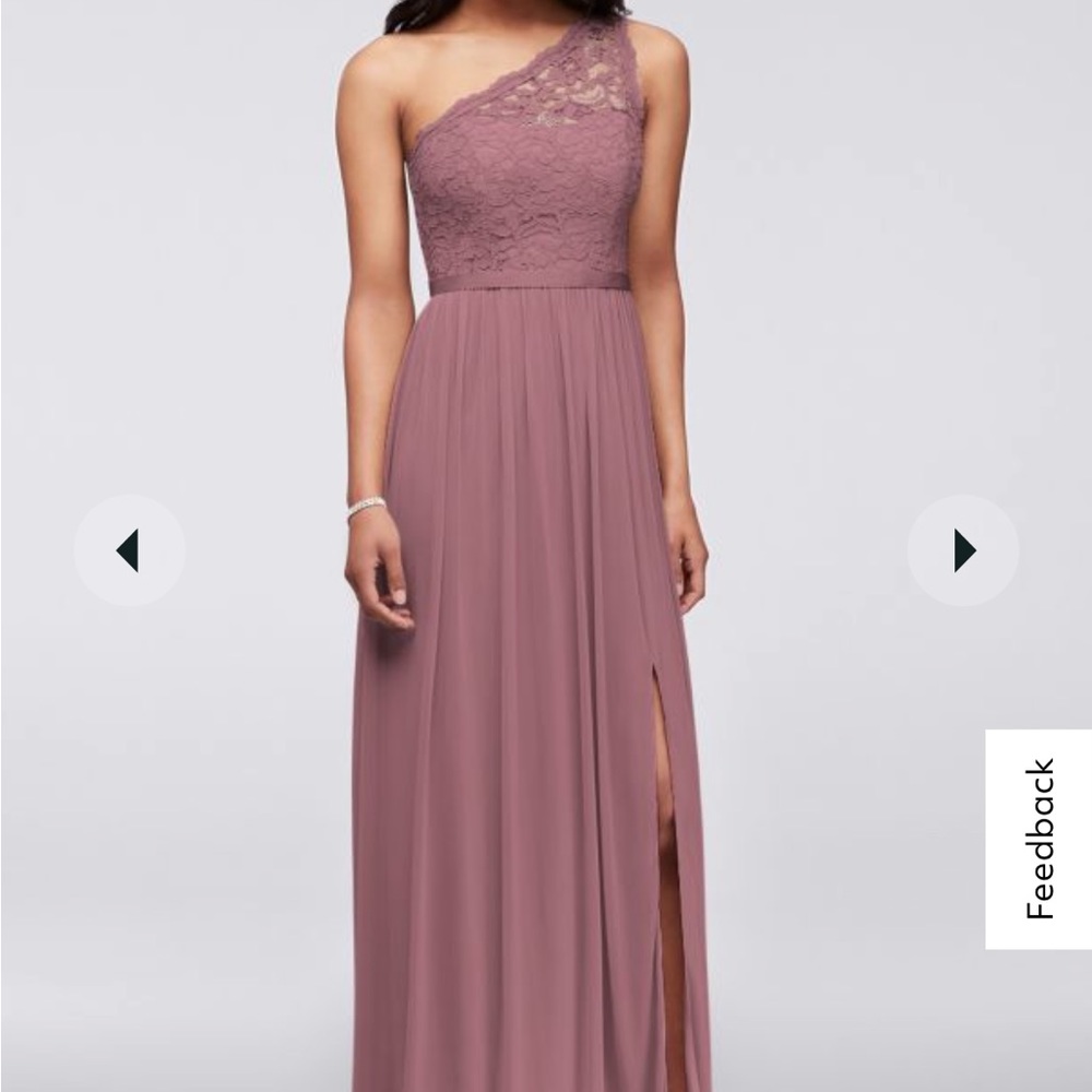 BRAND NEW David’s Bridal One-Shoulder Quartz Bridesmaid Dress Size 6